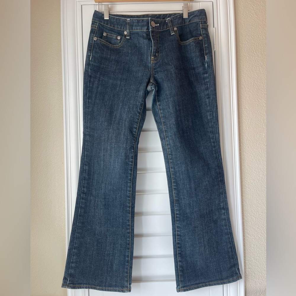 Banana Republic size 10P dark blue denim jeans boot cut